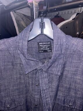 Paper Denim & Cloth Textured Indigo Chambray Shirt